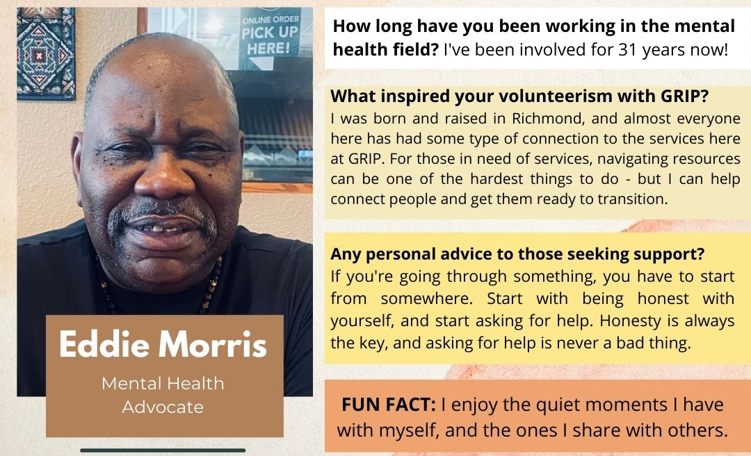 Welcome Eddie Morris: GRIP’s New Mental Health Advocate!