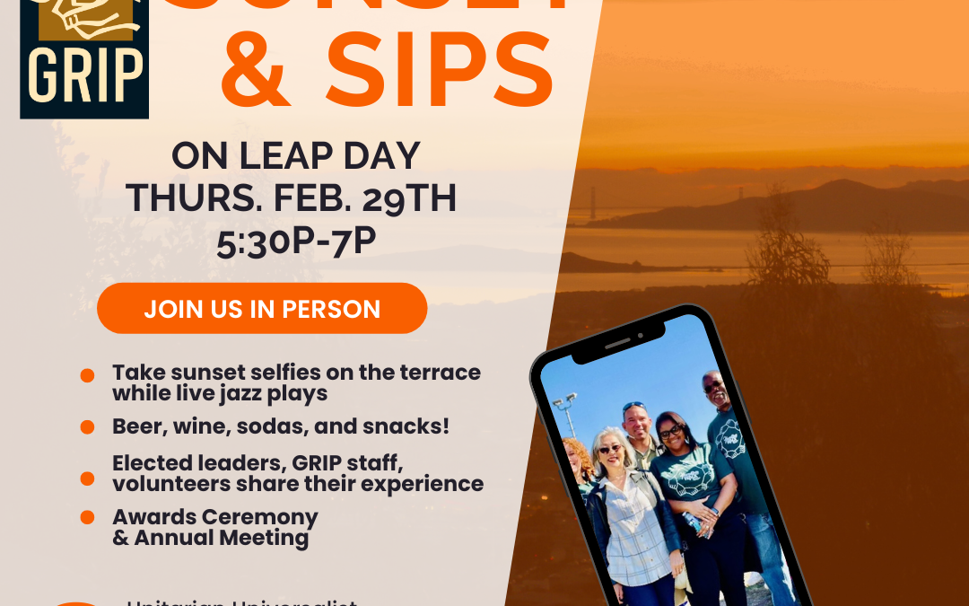 GRIP Sunset & Sips: Free event to learn about our work and celebrate our staff & volunteers
